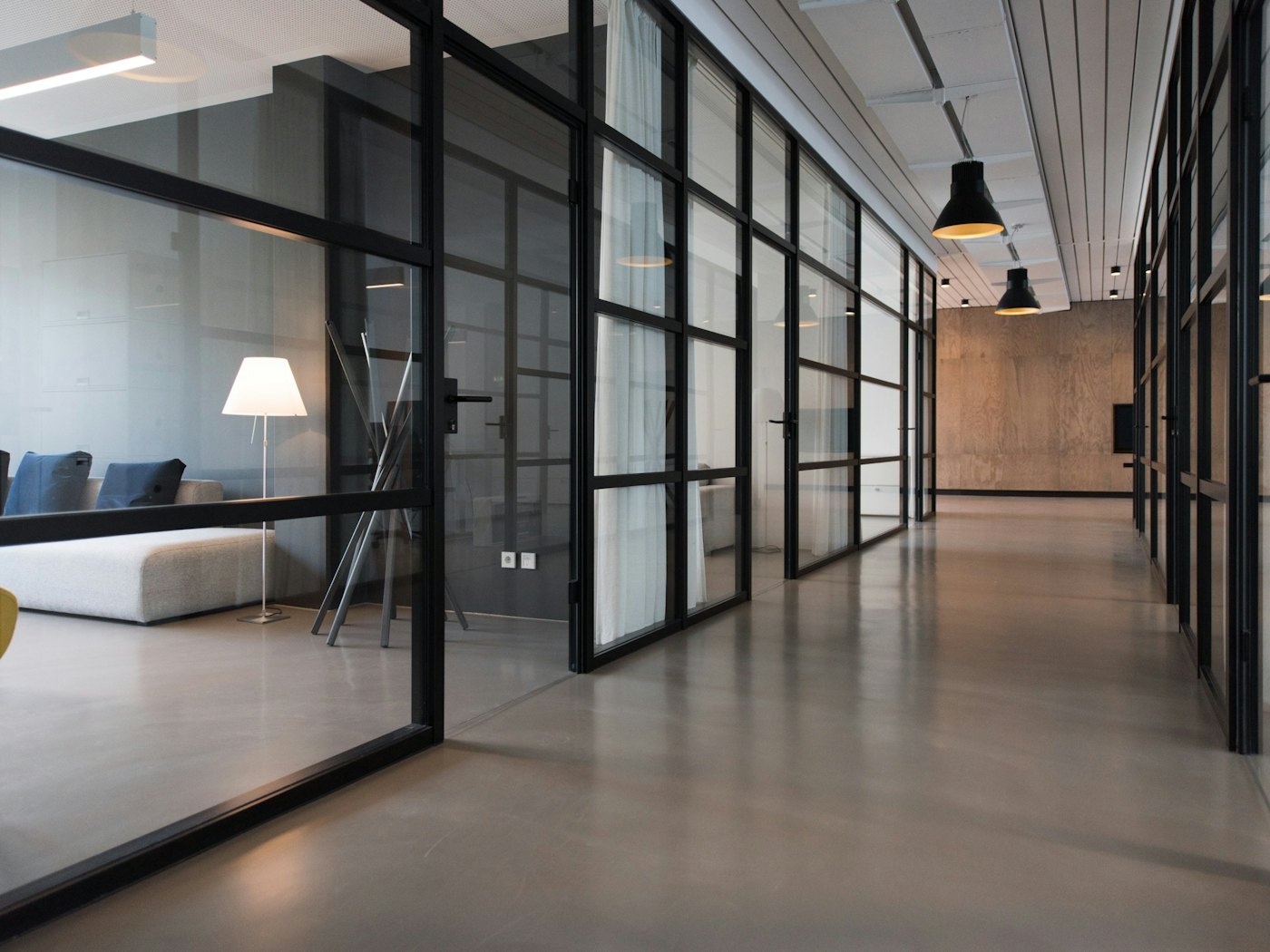Meridian corporate office with glass partitions